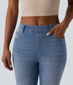 Jean skinny 7/8 casual Halara Flex™ Curvy taille mi-haute avec poches
