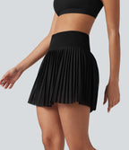 Jupe mini tennis 2-en-1 plissée taille haute sans couture OneForm Seamless Flow avec poches