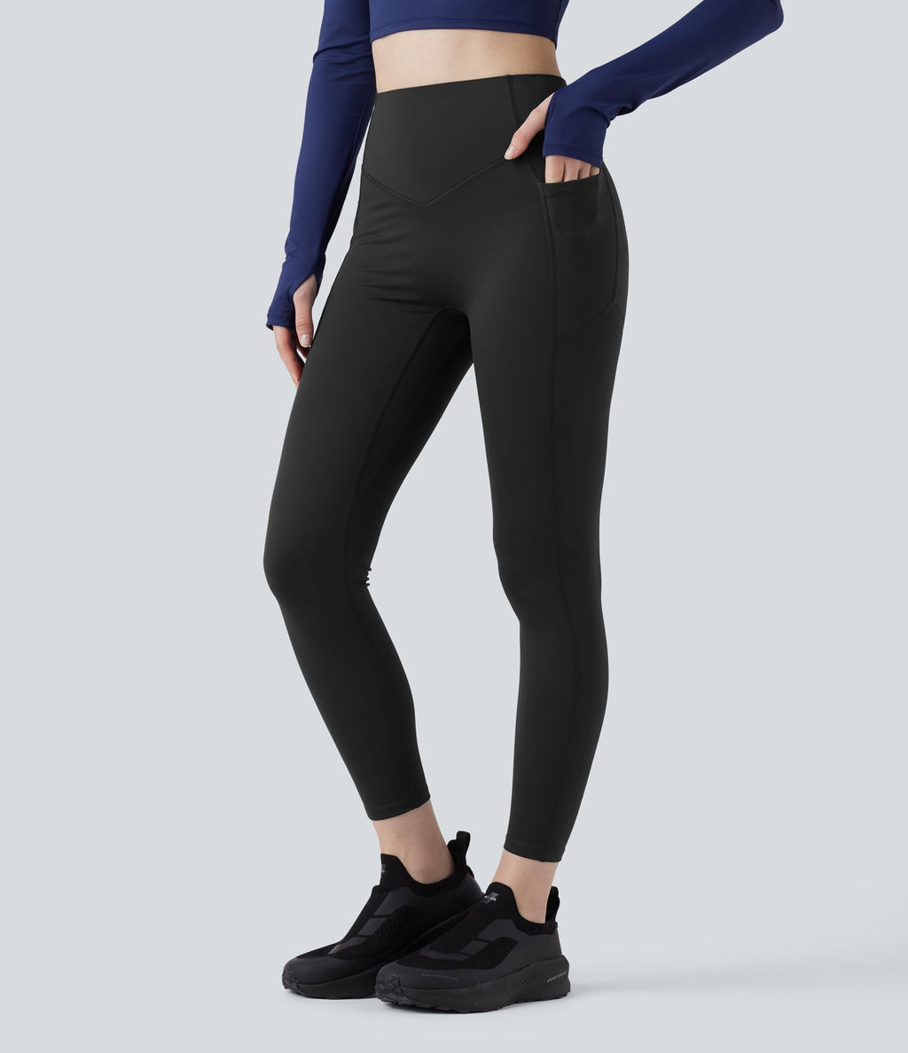 Legging de yoga thermique Halara UltraSculpt™ Heat taille haute froncé effet push-up gainant avec poches