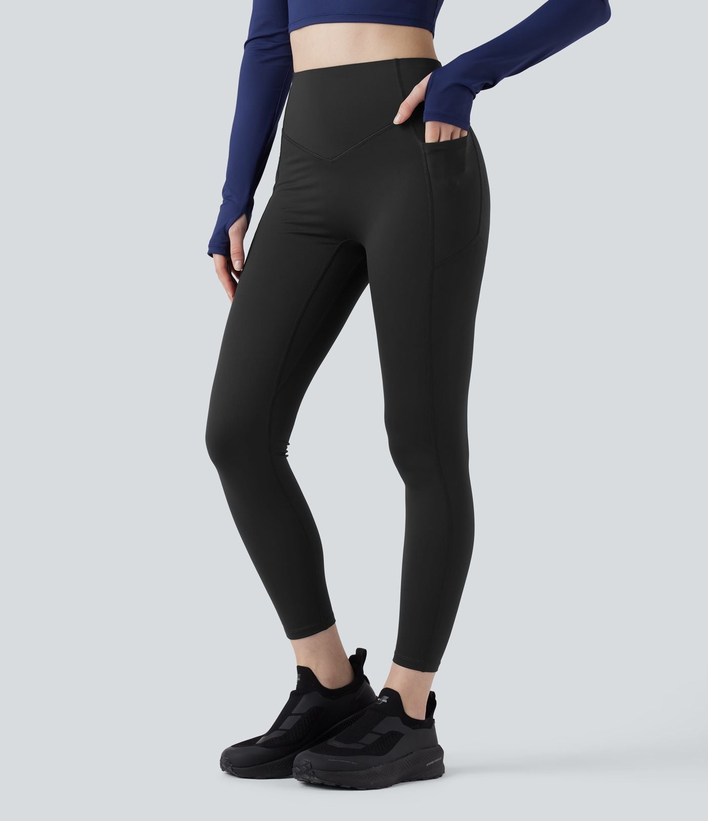 Legging de yoga thermique Halara UltraSculpt™ Heat taille haute froncé effet push-up gainant avec poches