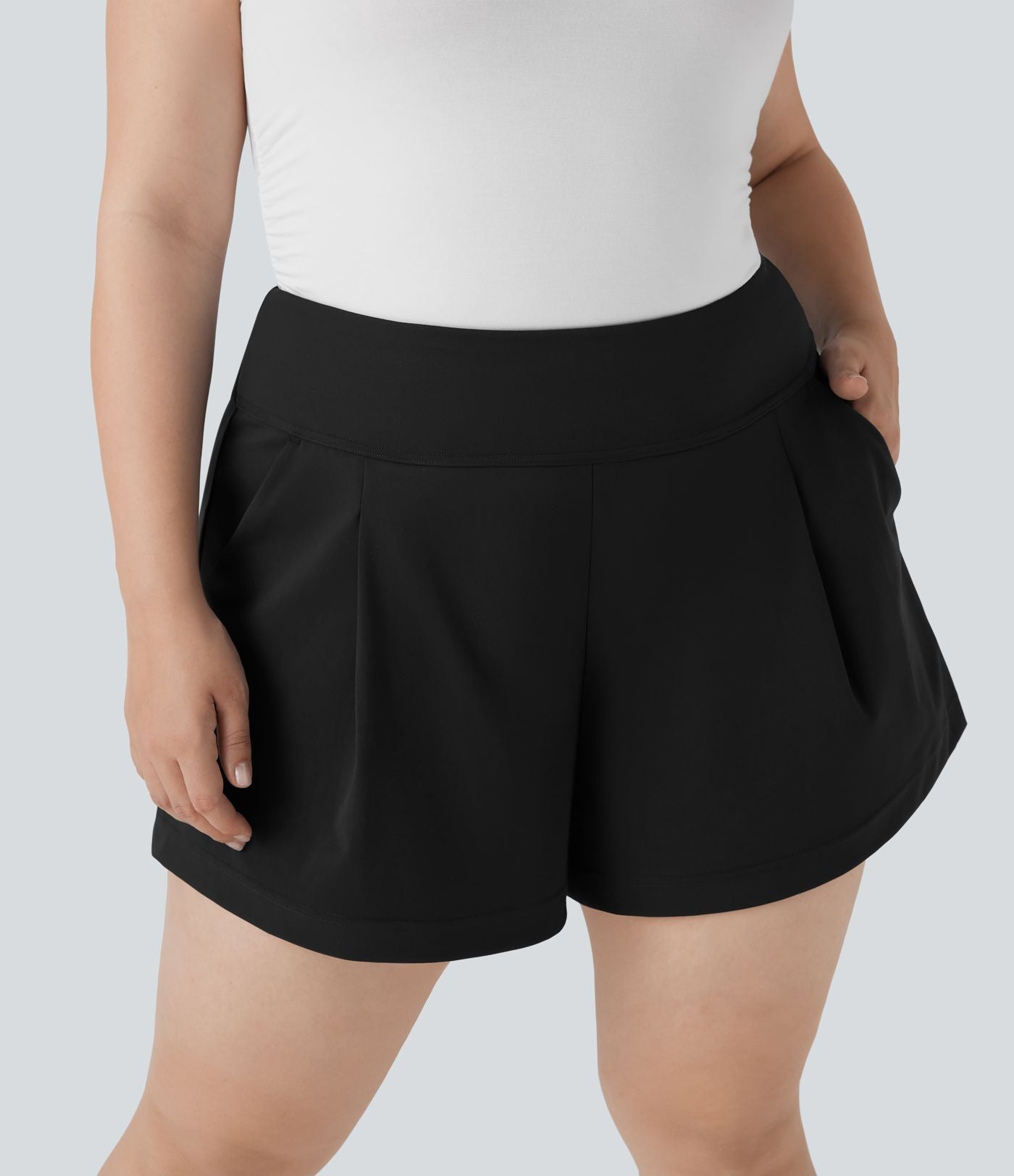 Short de travail grande taille taille haute DayStretch avec poches