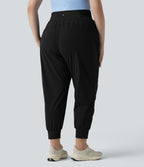 Jogging danse grande taille effet frais InstantCool à taille haute à cordon de serrage froncé et fuselé séchage rapide avec poches, protection solaire UPF40+