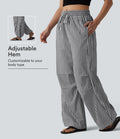 Pantalon ample décontracté à carreaux vichy, taille mi-haute, cordon de serrage et poches