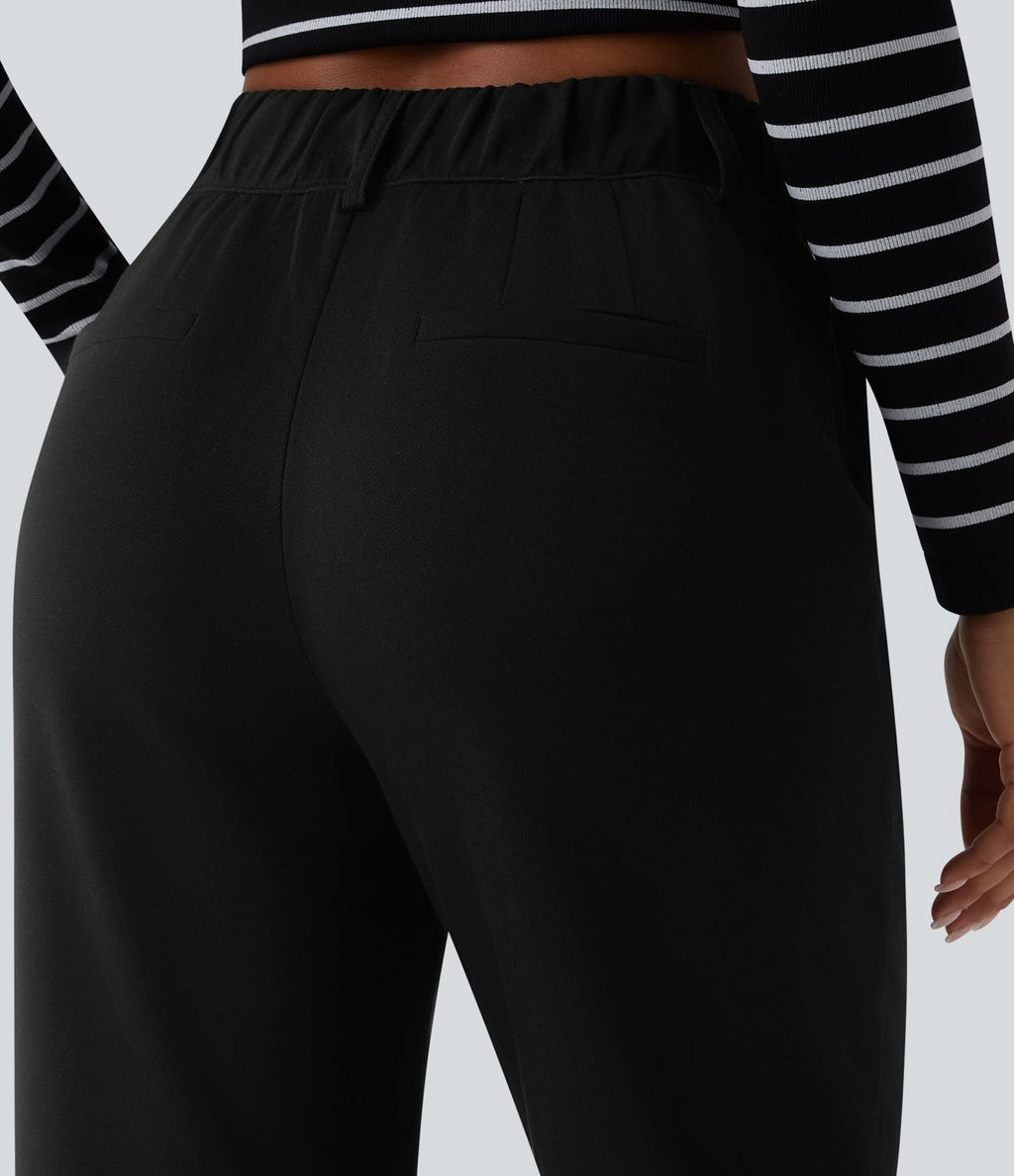 SpacerTek™ Pantalon fuselé décontracté taille haute avec poches