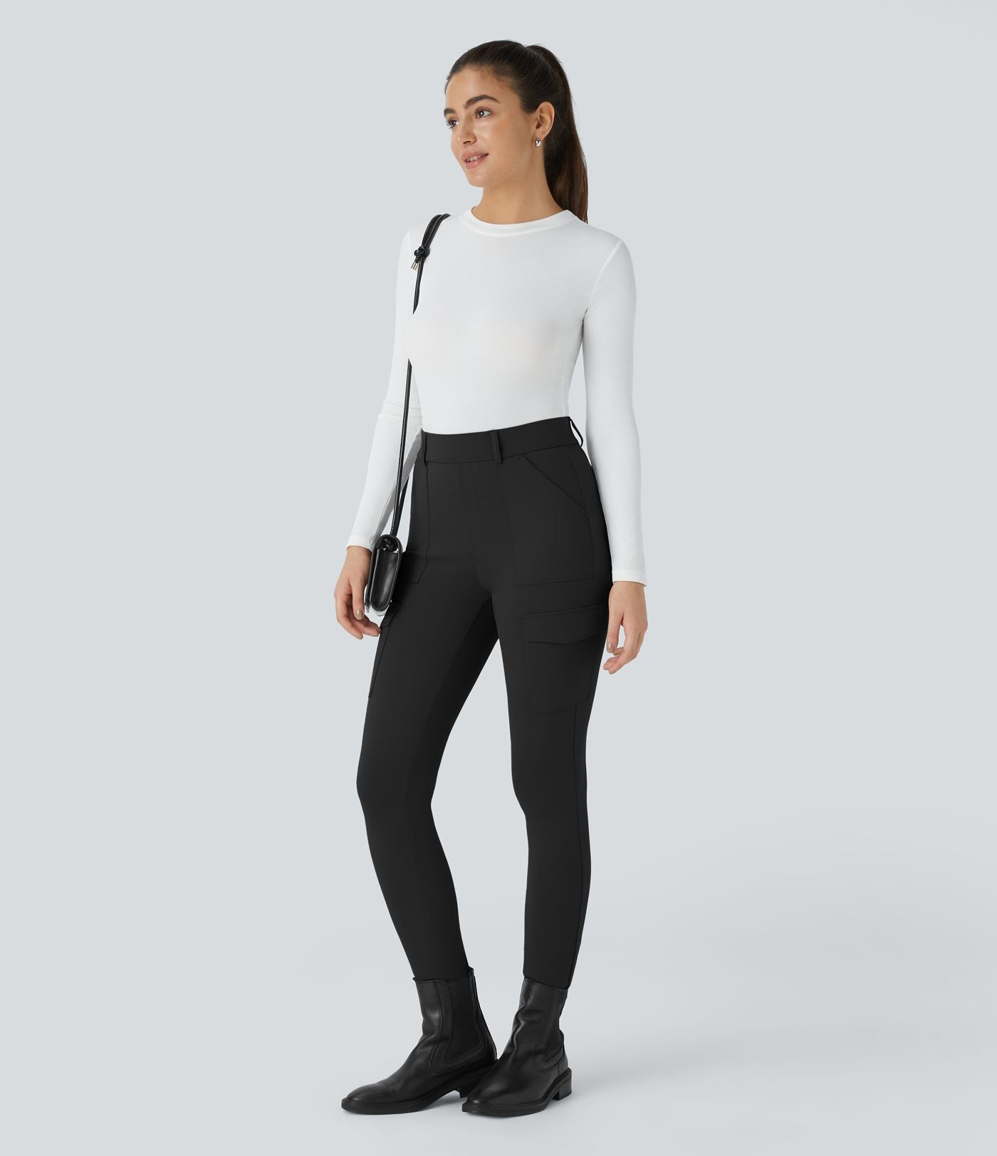 Pantalon cargo ajusté tailleur taille haute Halara Flex™ DayStretch avec poches
