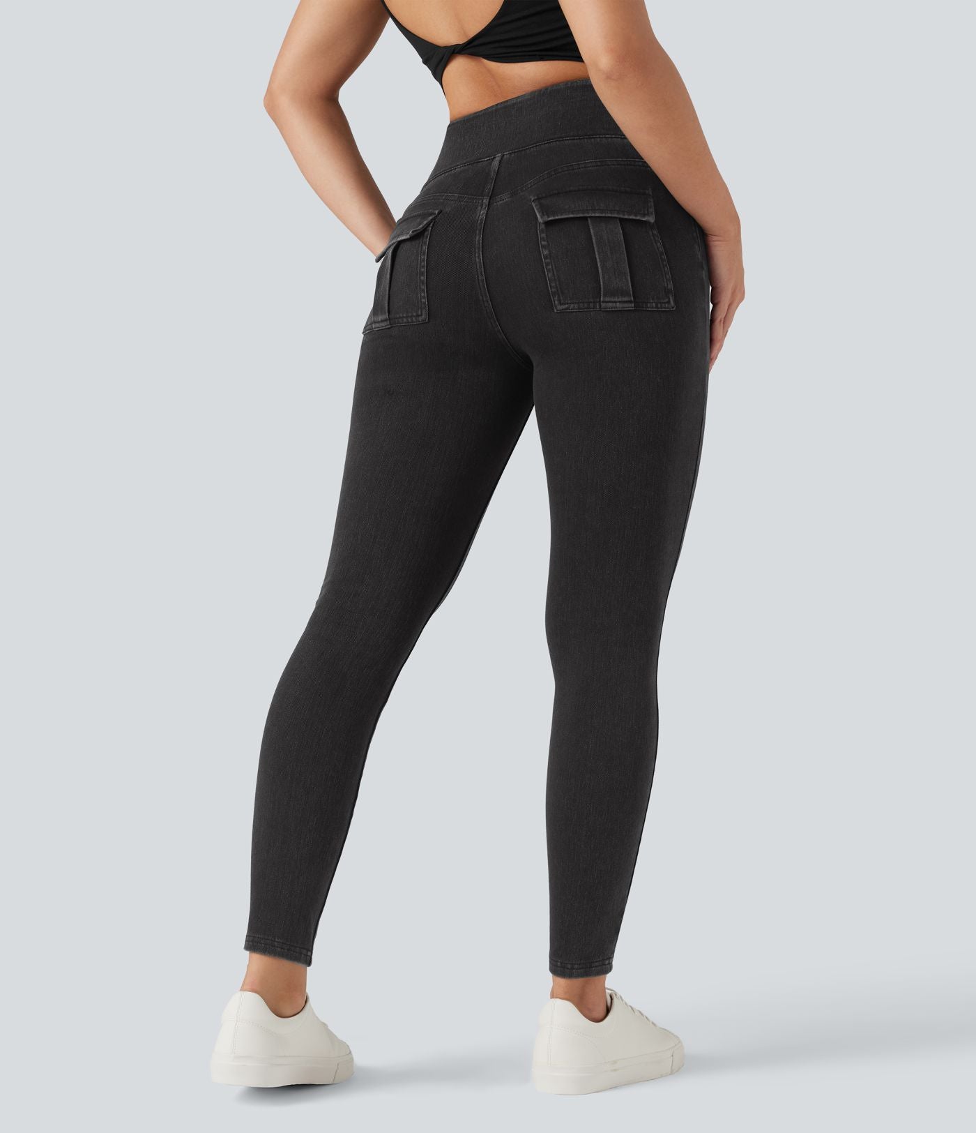 Legging décontracté gainant taille haute effet denim avec poches Halara Flex™