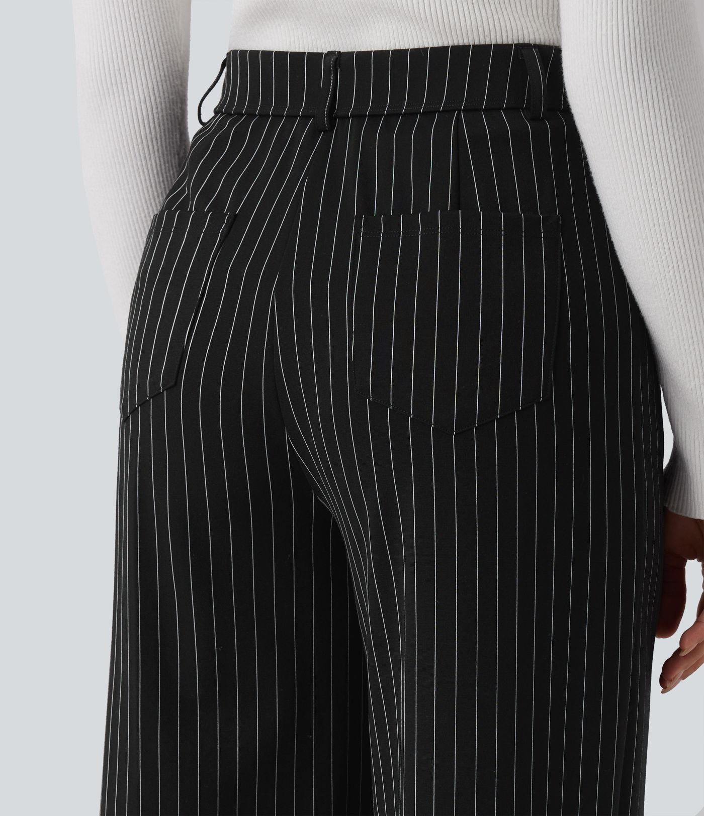 Pantalon de travail Halara Flex™ large taille haute à rayures et effet frais InstantCool avec poches