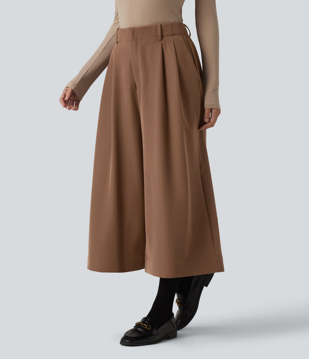 Pantalon tailleur large Halara Flex™ plissé taille haute avec poches