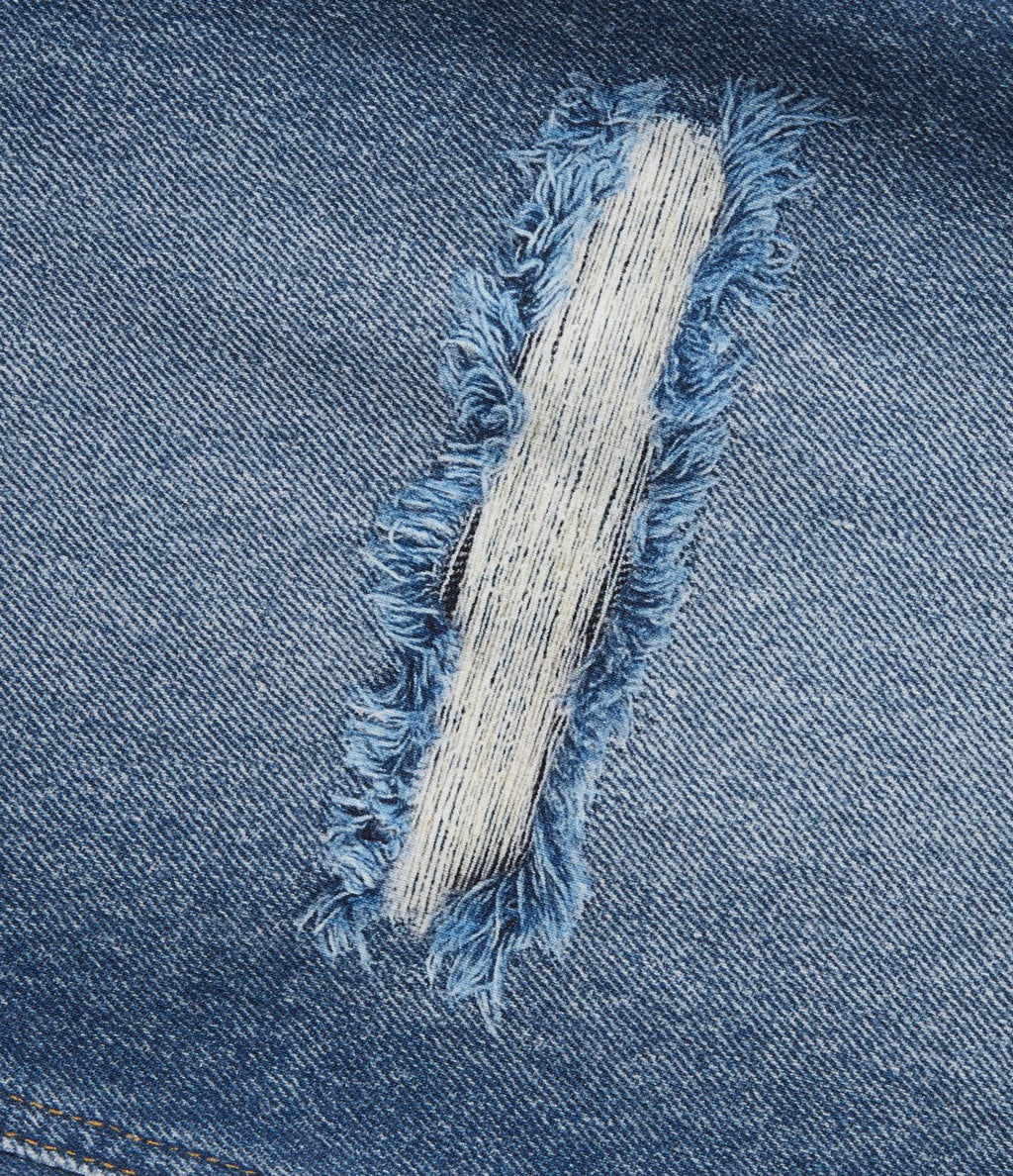 Pantalon de jogging taille haute en molleton French Terry imprimé jean avec poches