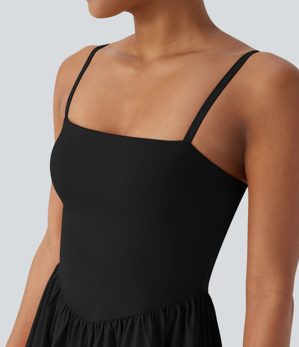 Robe de yoga courte 2-en-1 dos nu à séchage rapide Breezeful™ avec poches latérales - Easy Peasy Edition