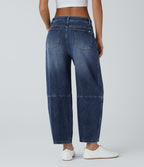 Jean Barrel 7/8 taille basse Halara Flex™ avec poches zippées