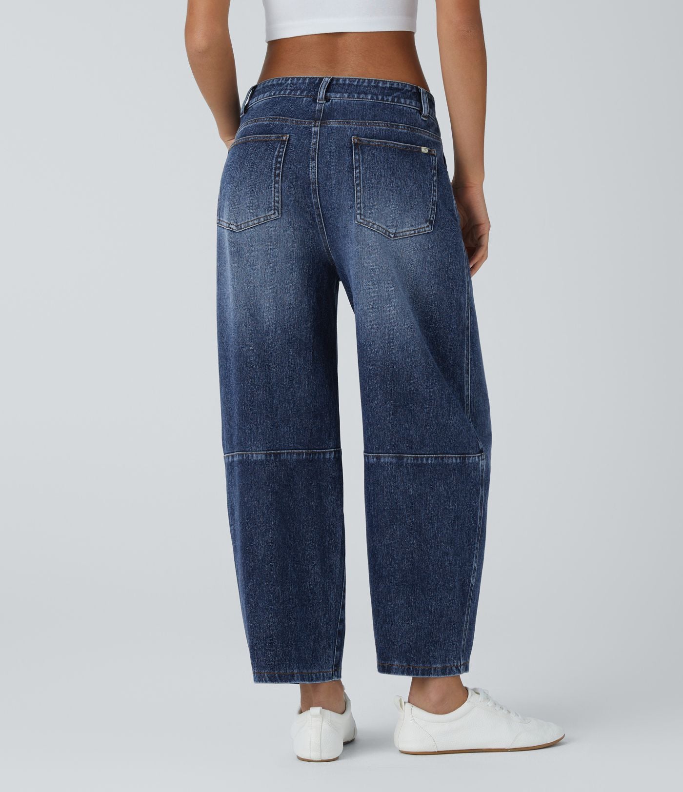 Jean Barrel 7/8 taille basse Halara Flex™ avec poches zippées