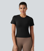 Haut de sport Softlyzero™ à manches courtes et col rond avec soutien-gorge intégré - Protection UPF50+