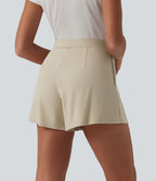 Short tailleur taille haute avec poches