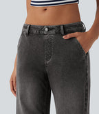 Jean parachute casual Halara Flex™ tricot extensible taille basse cordon ajustable avec multiples poches