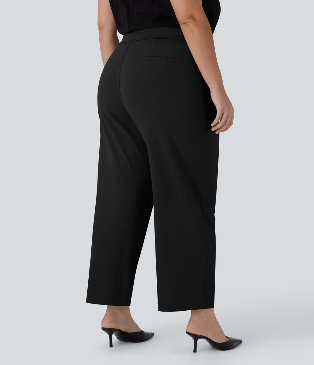 Pantalon de travail grande taille fuselé longueur cheville taille haute Halara Flex™ DayStretch avec poches