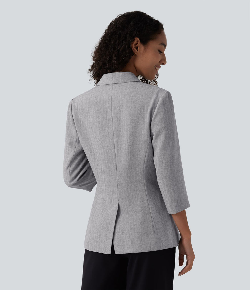Blazer de travail col châle manches 3/4 avec poches