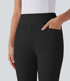 Pantalon de golf taille moyenne à séchage rapide avec multiples poches, fentes et coupe fuselée-Poche pour tee de golf-UPF40+