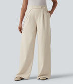 Pantalon tailleur large Halara Flex™ DayStretch taille haute avec poches