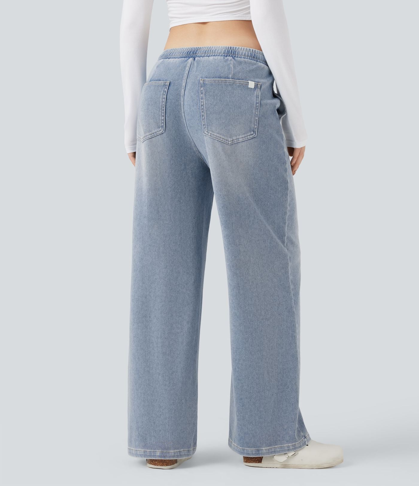 Jean baggy Halara Flex™ taille basse avec cordon de serrage et poches