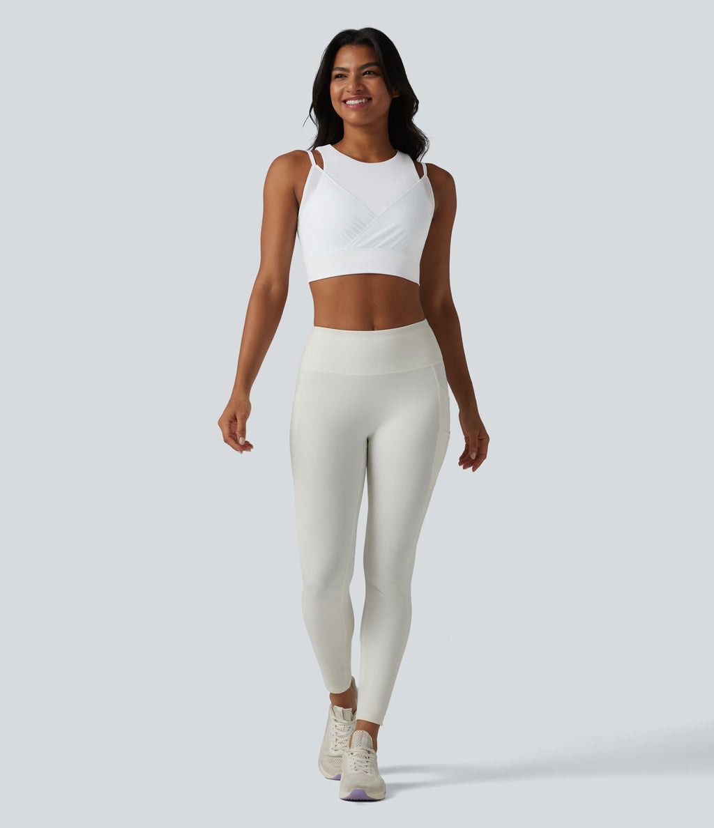 Brassière de sport SoftlyZero™ Airy à maintien léger, croisée, en mesh respirant, 2-en-1, avec brassière intégrée, à effet frais InstantCool, protection solaire UPF50+