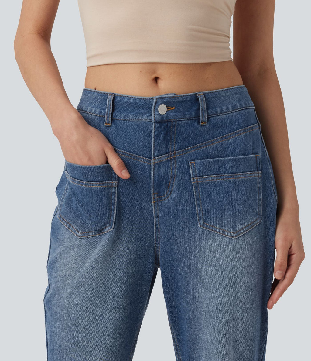 Jean évasé Halara Flex™ casual taille mi-haute avec poches