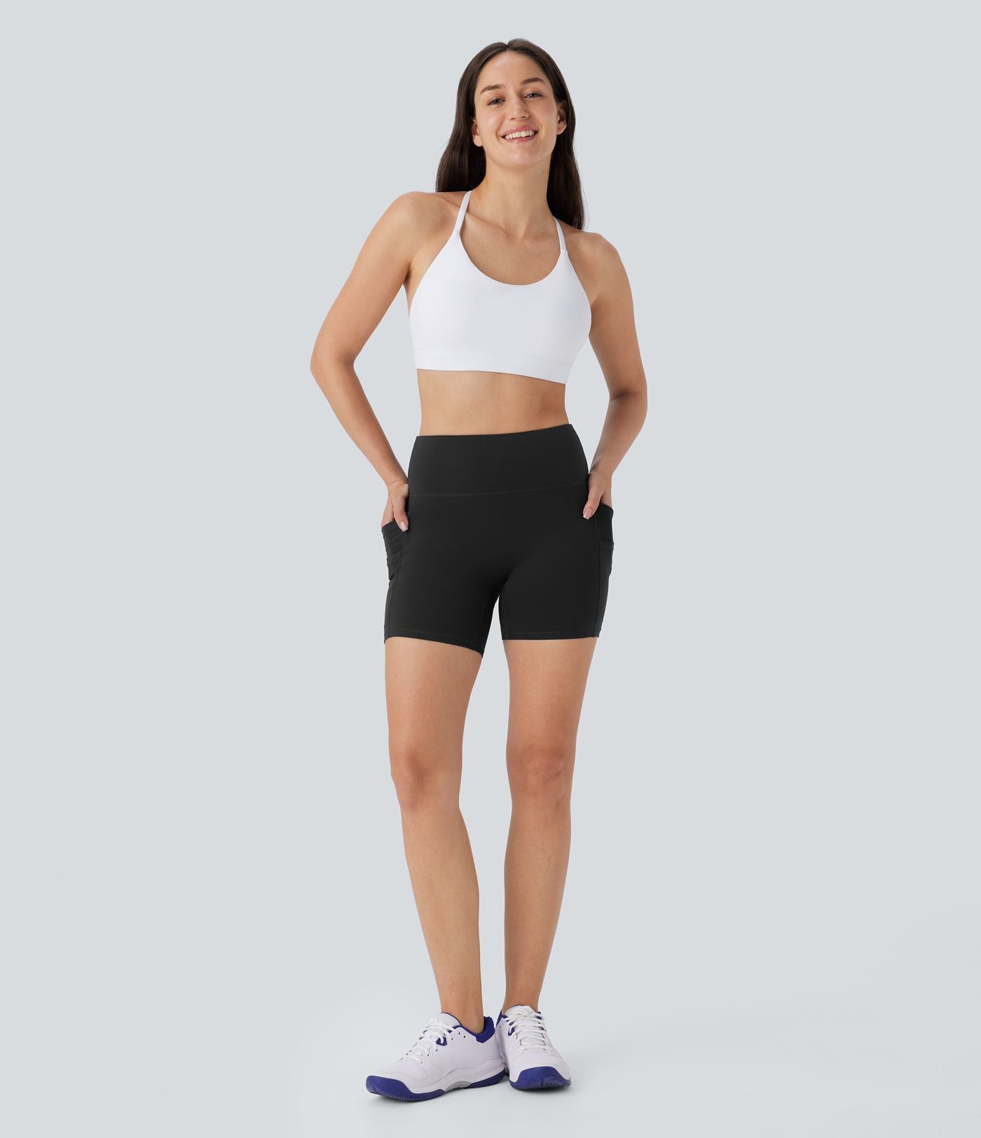 Short de yoga Softlyzero™ 12,5cm taille haute avec doubles poches - Protection UPF50+