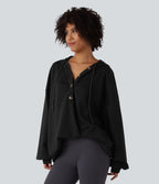Sweat-shirt décontracté à capuche, cordon de serrage, manches longues et poches