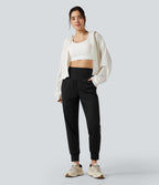 Pantalon tailleur à coupe bootcut gainant taille haute avec poches Halara Flex™