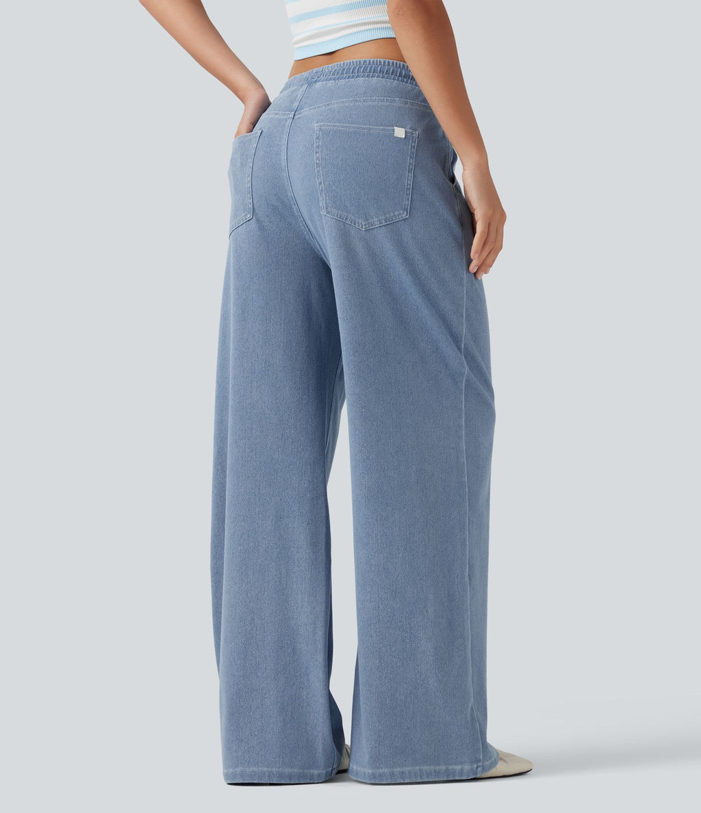 Jogging taille basse Halara Flex™ jambes larges, effet sparkle, avec poches