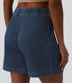 Bermuda en jean Halara Flex™ casual taille mi-haute avec poches