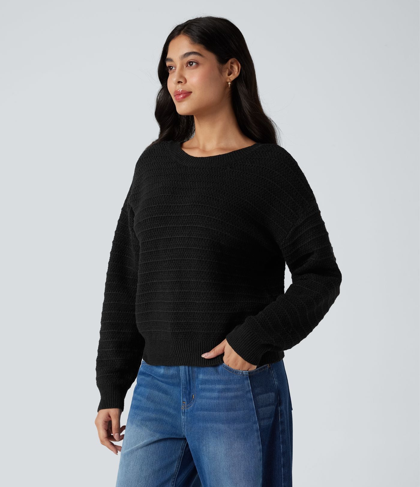 Pull tailleur liens dans le dos manches longues