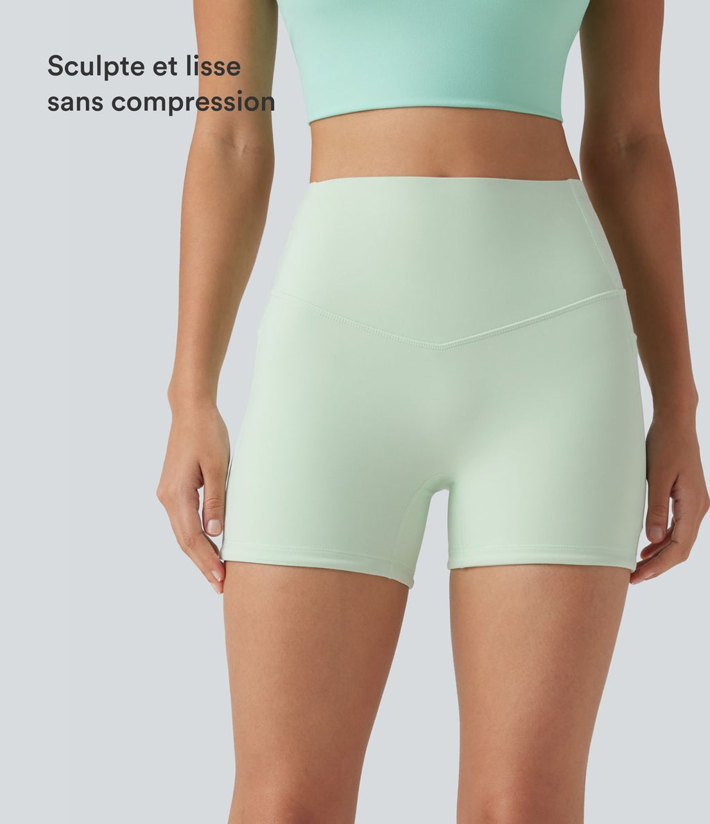 Short cycliste d’entraînement Halara UltraSculpt™ 8cm taille haute gainant avec poches