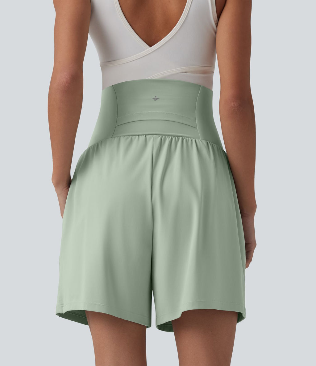Short de yoga maternité 2-en-1 SoftlyZero™ Airy taille très haute effet frais InstantCool 17,5 cm avec poches
