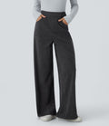Pantalon velours côtelé tailleur et large Halara Flex™, taille haute, avec poches