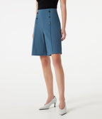 Short tailleur baggy taille haute avec boutons décoratifs et poches