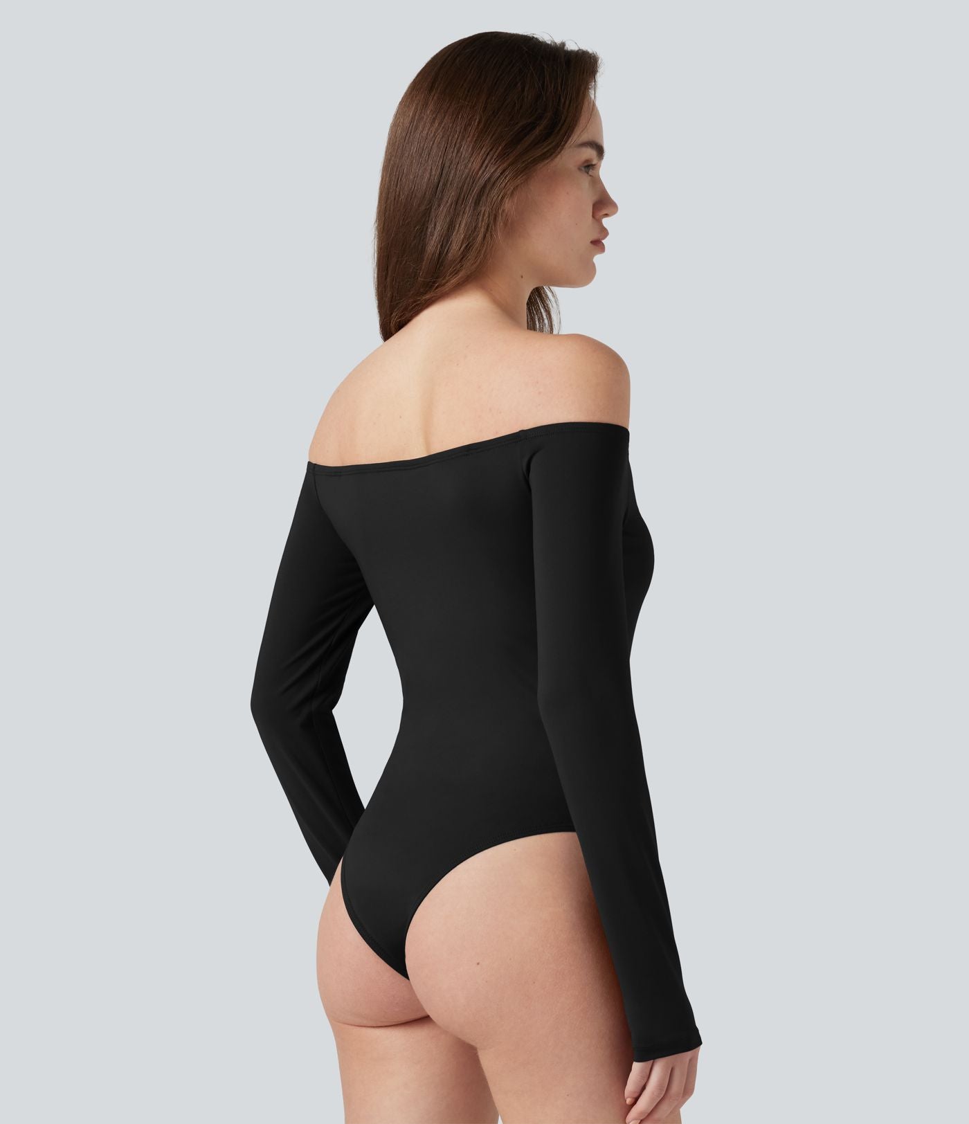 Body casual épaules dénudées à manches longues avec bretelles amovibles et brassière intégrée