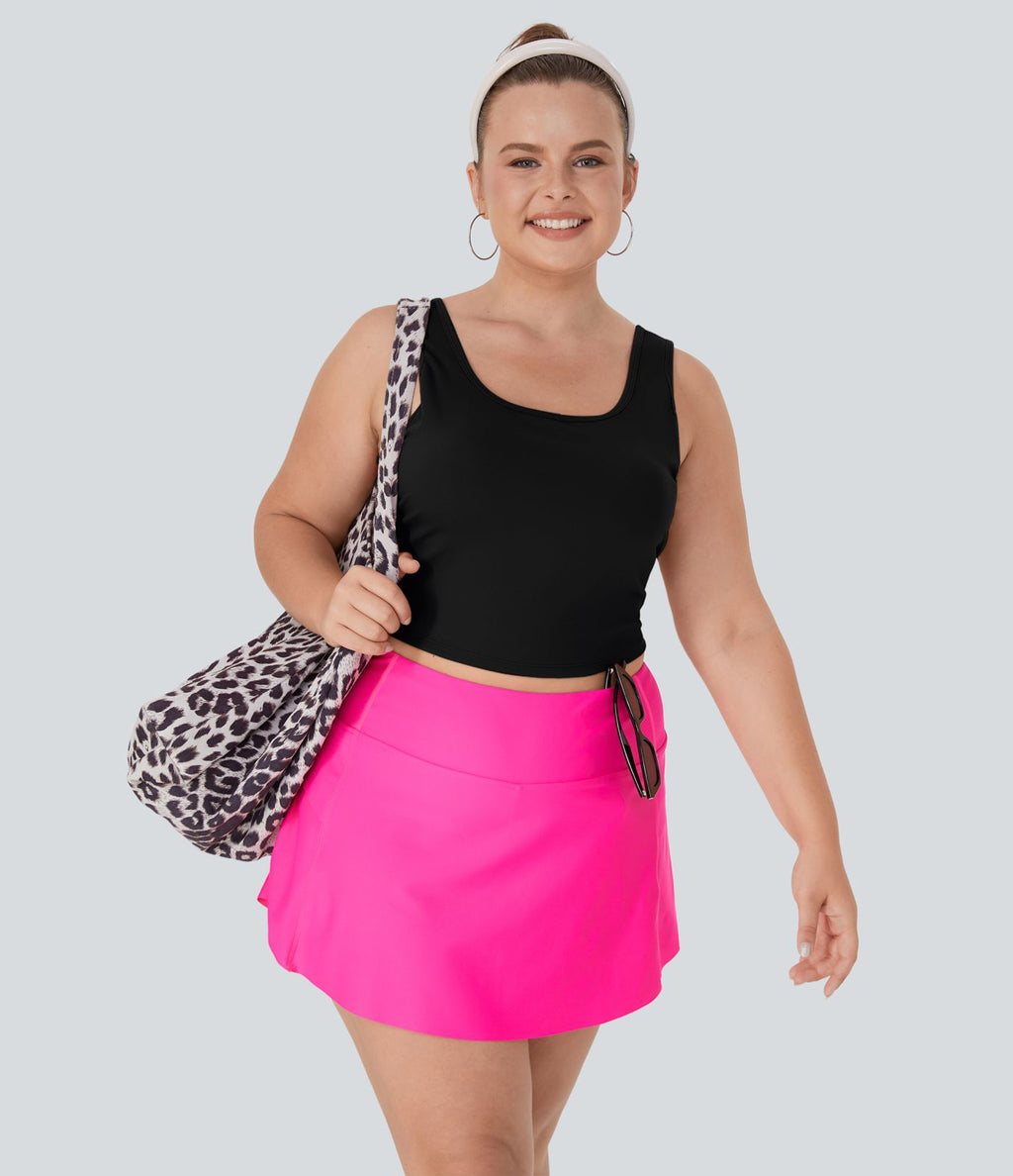 Débardeur Danse Barre Ballet Grande Taille à Encolure U Dos Nu et Croisé