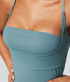 Breezeful™ Robe Débardeur Casual Dos Nu Poches Latérales Plissée Évasée Longue Séchage Rapide