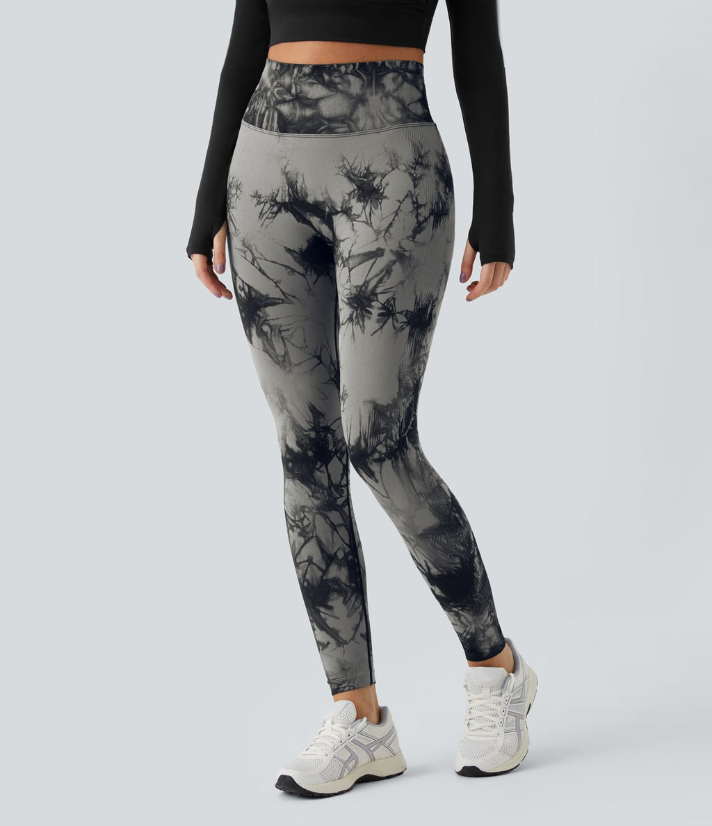 Legging yoga taille haute tie-dye sans couture OneForm Seamless Flow