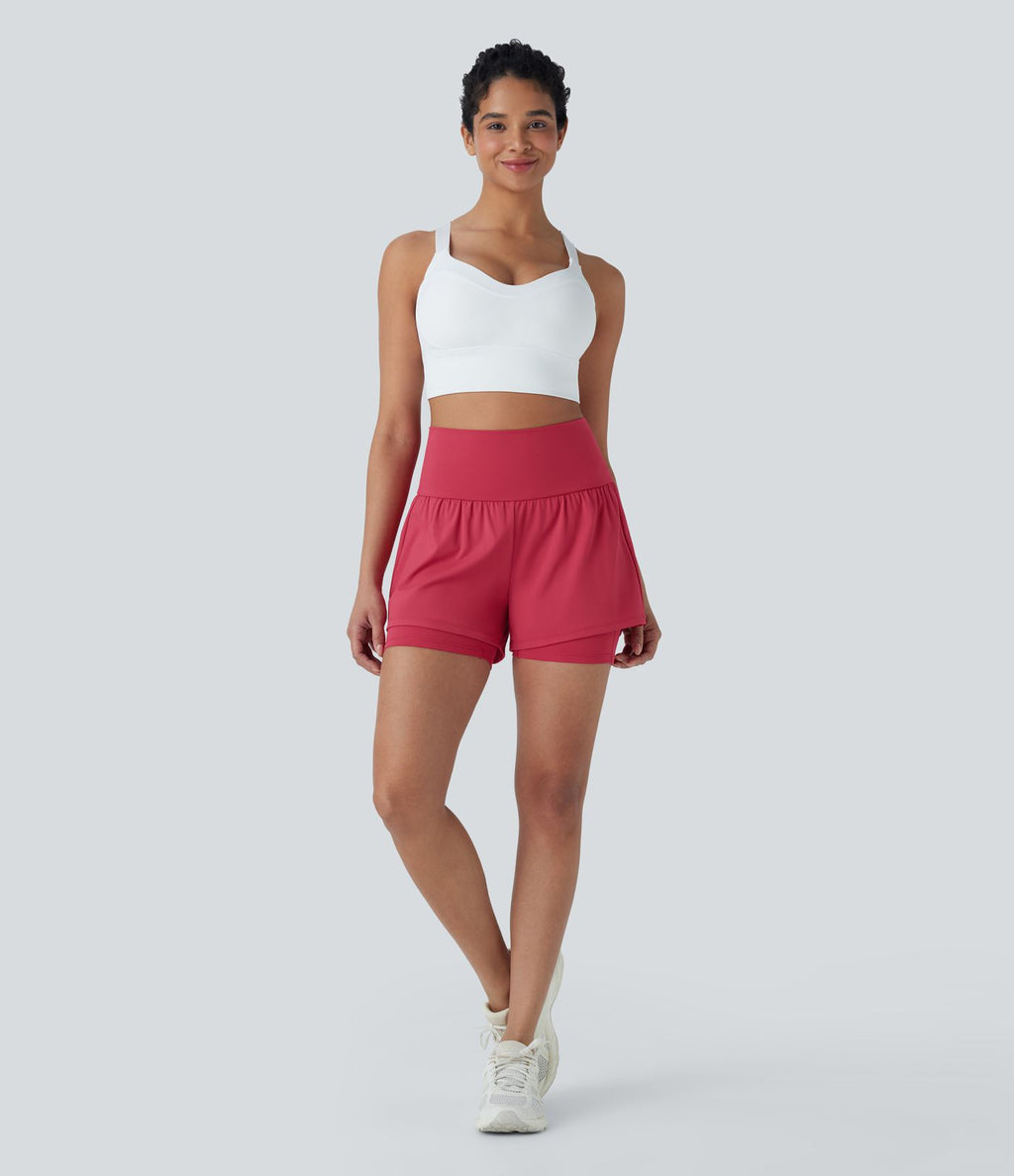 Short de yoga 2-en-1 SoftlyZero™ Airy taille très haute effet frais InstantCool 12,5 cm avec poches