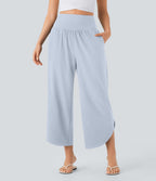 Pantalon fluide resort Breezeful™ à séchage rapide, coupe fendue et effet ventre plat