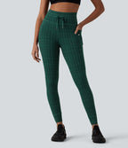Legging de yoga Halara UltraSculpt™ taille haute avec cordon de serrage imprimé carreaux avec poches