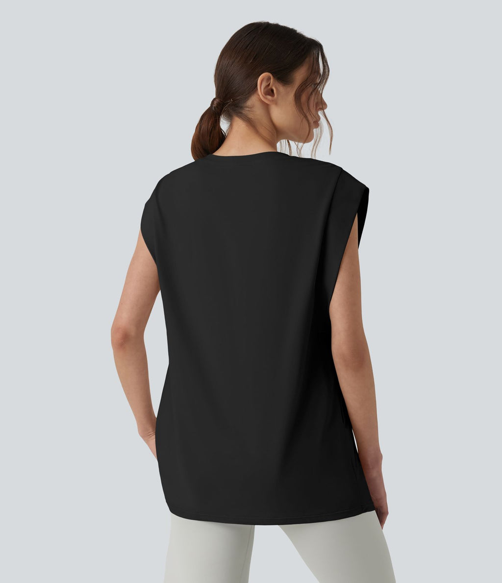 Débardeur yoga col rond effet frais InstantCool avec poches, protection solaire UPF50+