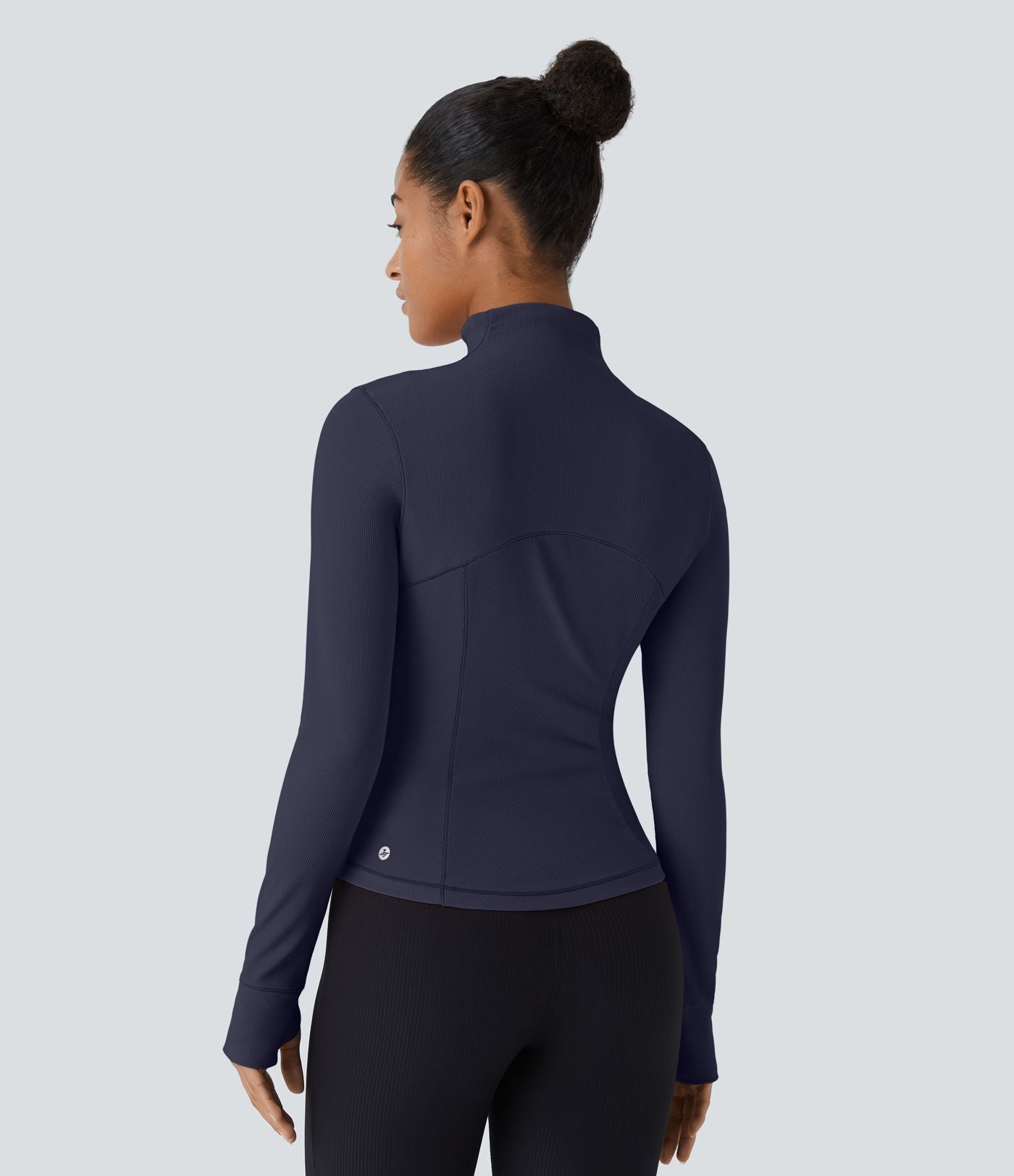 Patitoff™ Flow Veste Casual Courte à Col Montant Résistante aux Poils d'Animaux avec Fermeture Éclair Poches Latérales et Trou pour le Pouce