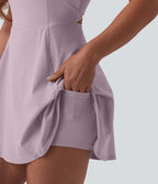 Robe de sport mini 2-en-1 SoftlyZero™ Airy col U poches effet frais InstantCool danse bonnets E-G, accès facile Easy Peasy