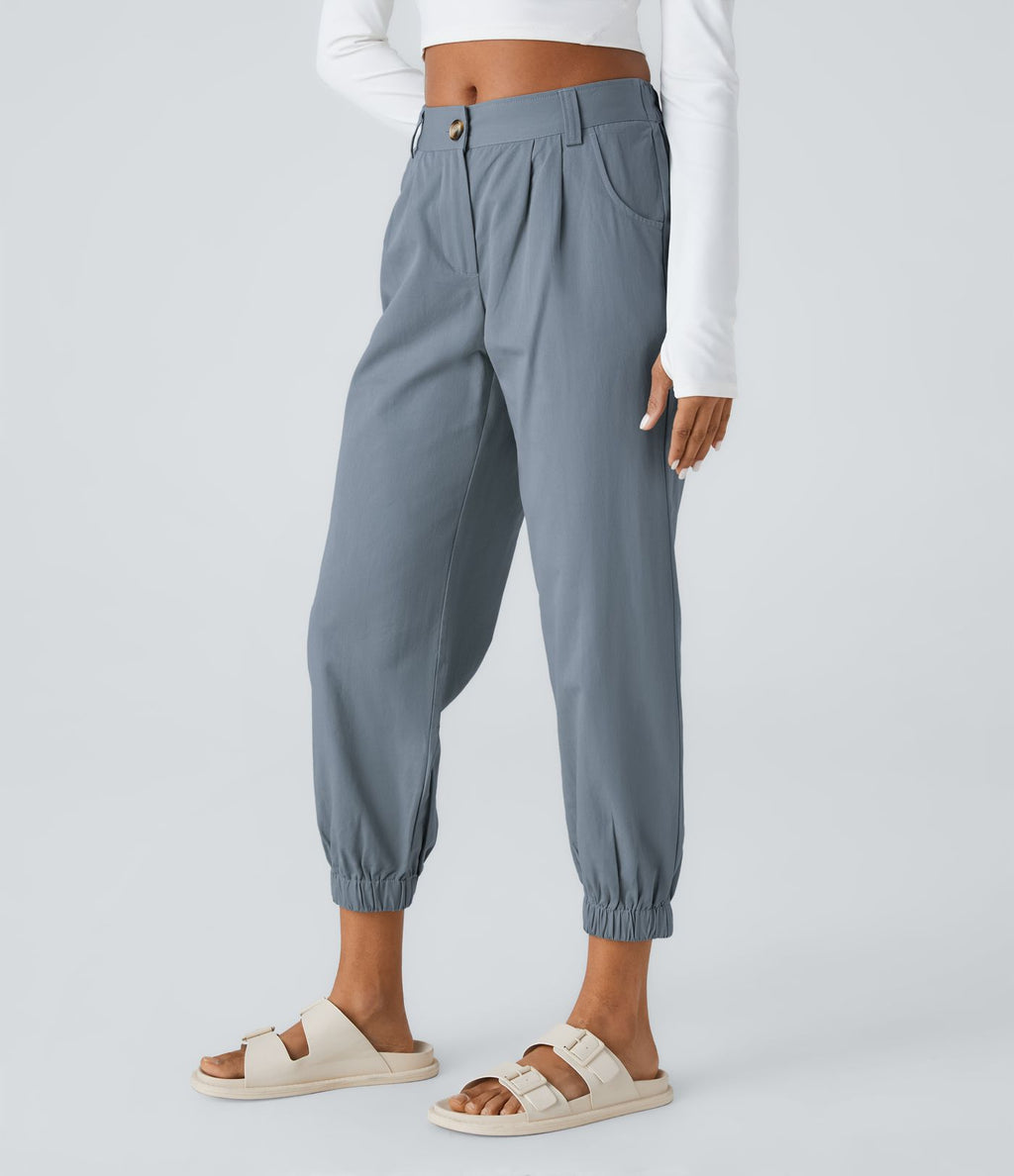 Joggings décontractés à taille mi-haute avec poches