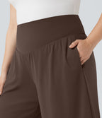 Bermuda de yoga grande taille SoftlyZero™ Airy taille haute effet frais InstantCool avec poches
