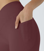 Softlyzero™ Short 17,5cm Yoga Taille Haute Crossover avec Poches Latérales
