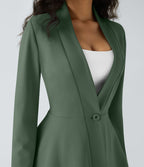 Veste péplum de travail col en V avec un bouton
